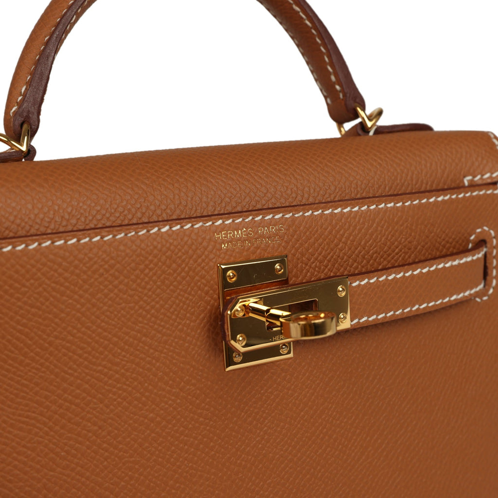 Hermes Kelly Sellier 20 Gold Epsom Gold Hardware