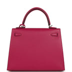 Hermes Kelly Sellier 25 Rose Poupre Madame Palladium Hardware