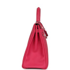 Hermes Candy Kelly Retourne 35 Rose Tyrien Epsom Palladium Hardware