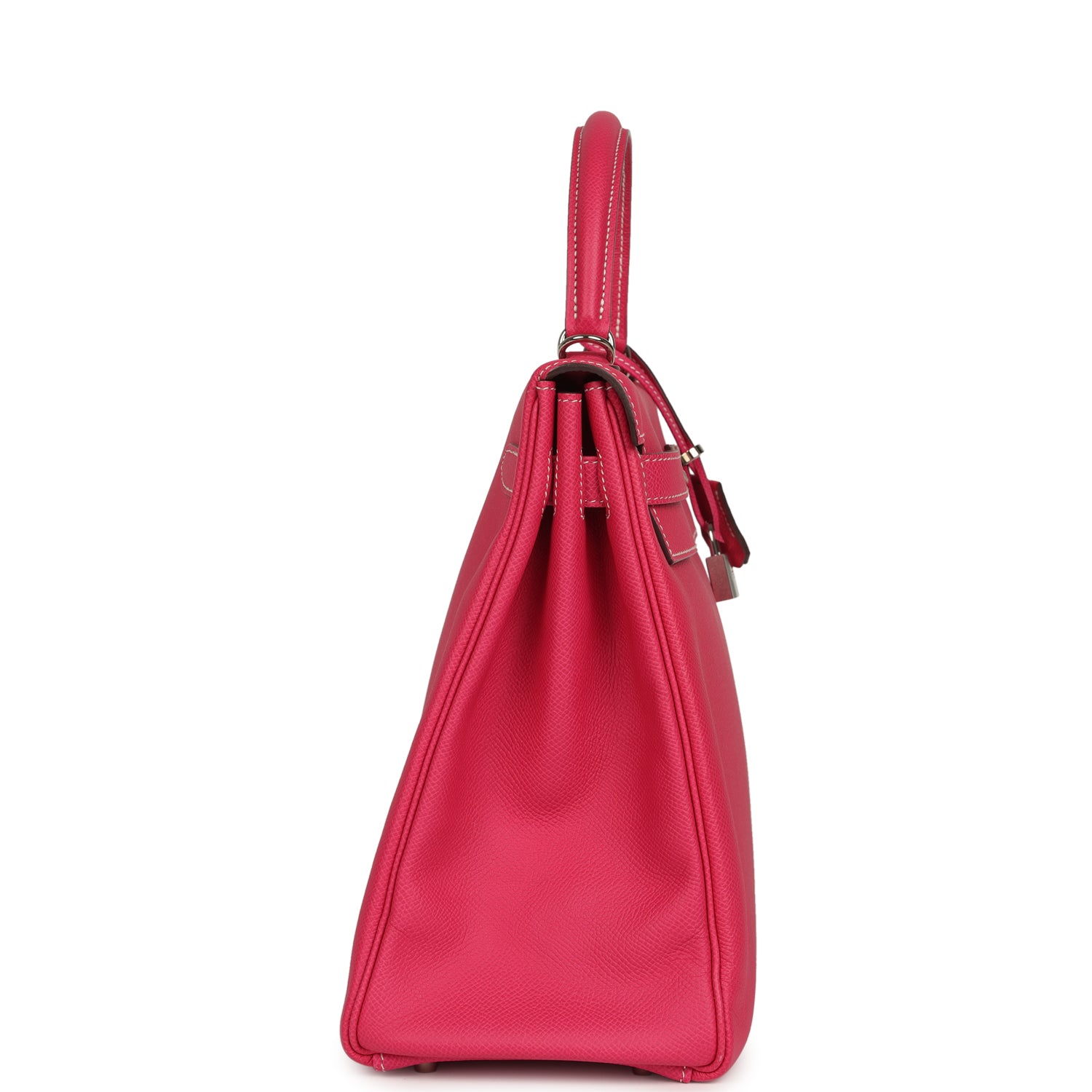 Hermes Candy Kelly Retourne 35 Rose Tyrien Epsom Palladium Hardware