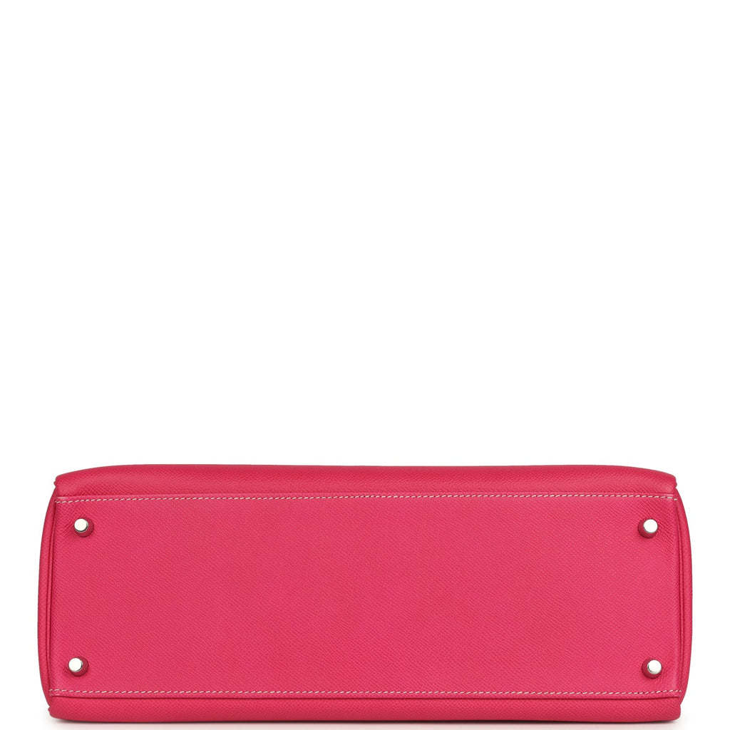 Hermes Candy Kelly Retourne 35 Rose Tyrien Epsom Palladium Hardware
