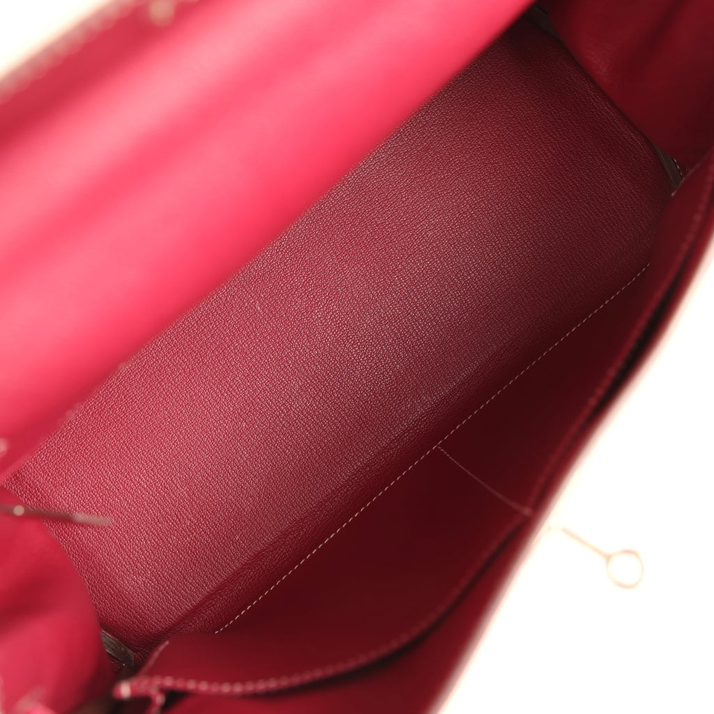 Hermes Candy Kelly Retourne 35 Rose Tyrien Epsom Palladium Hardware