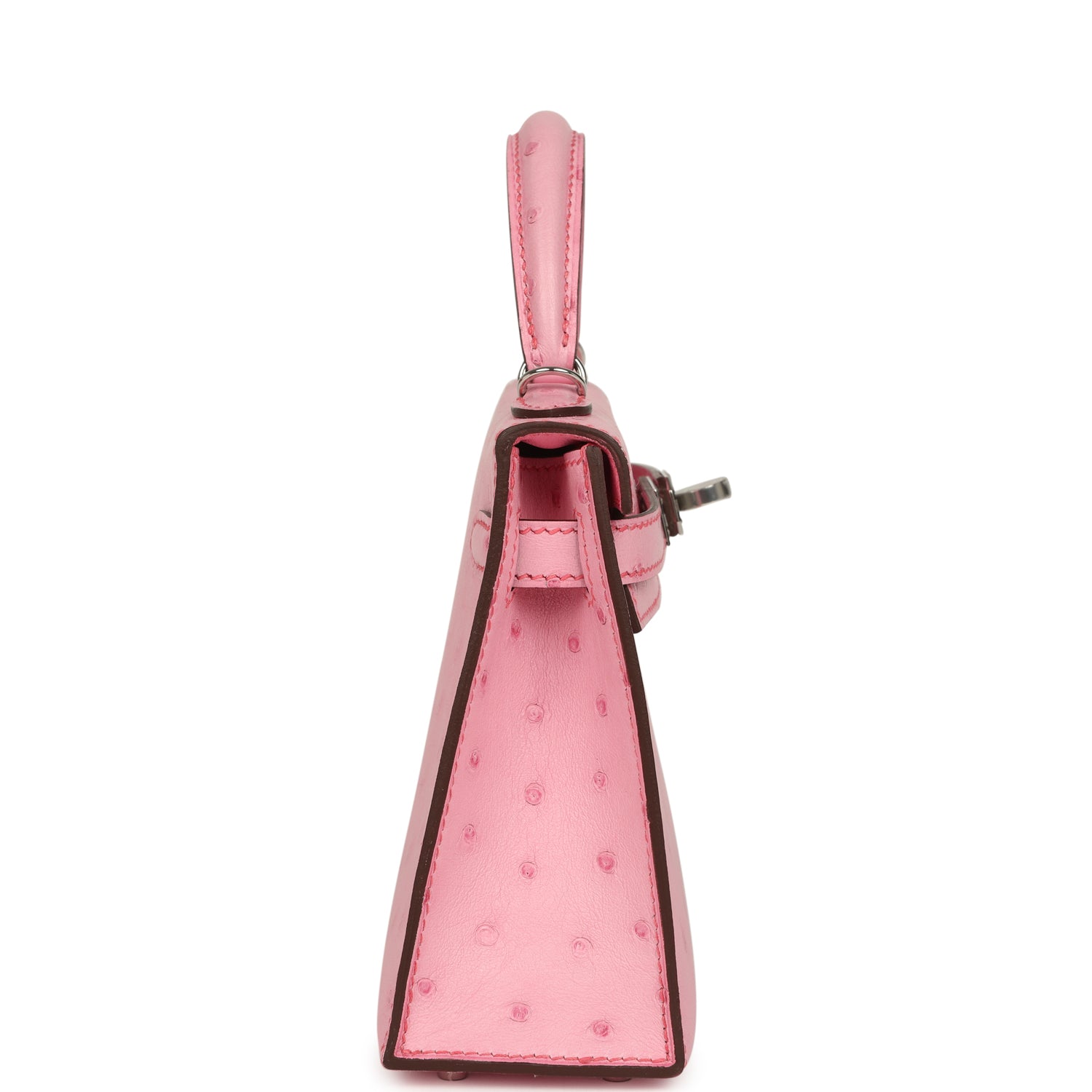 Hermes Kelly Sellier 20 Bubblegum Ostrich Palladium Hardware
