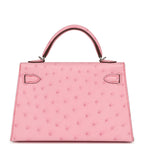 Hermes Kelly Sellier 20 Bubblegum Ostrich Palladium Hardware