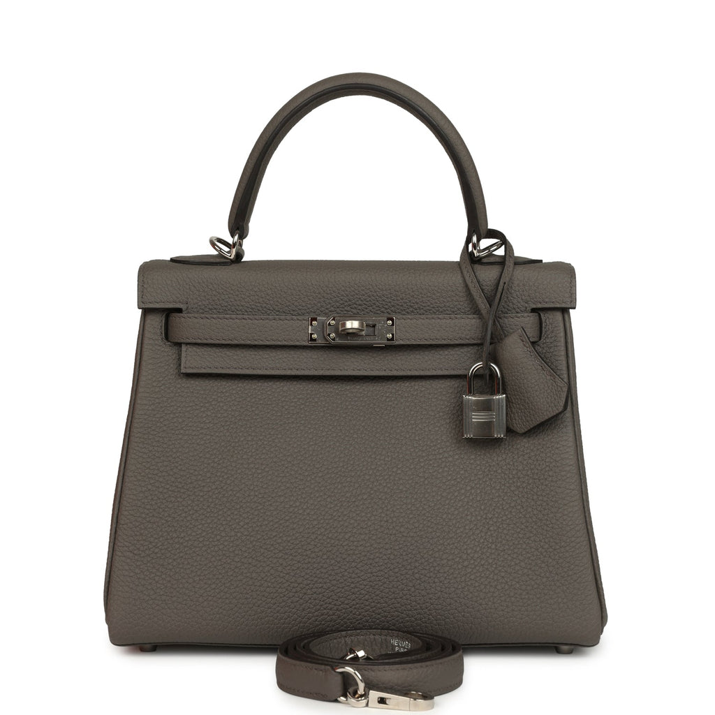 Hermes Kelly Retourne 28 Etain Togo Palladium Hardware