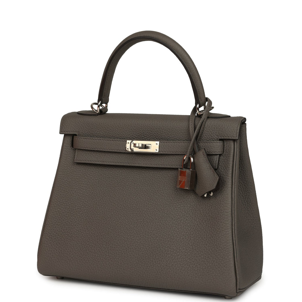 Hermes Kelly Retourne 28 Etain Togo Palladium Hardware