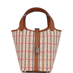 Hermes Picotin Lock 18 Gold, Ecru-Beige, Rose Pop, Black Toile H and Fauve Swift and Toile H Palladium Hardware