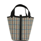 Hermes Picotin Lock 18 Black Swift and Ecru, Bleu, Black and Fauve Toile H Canvas Palladium Hardware