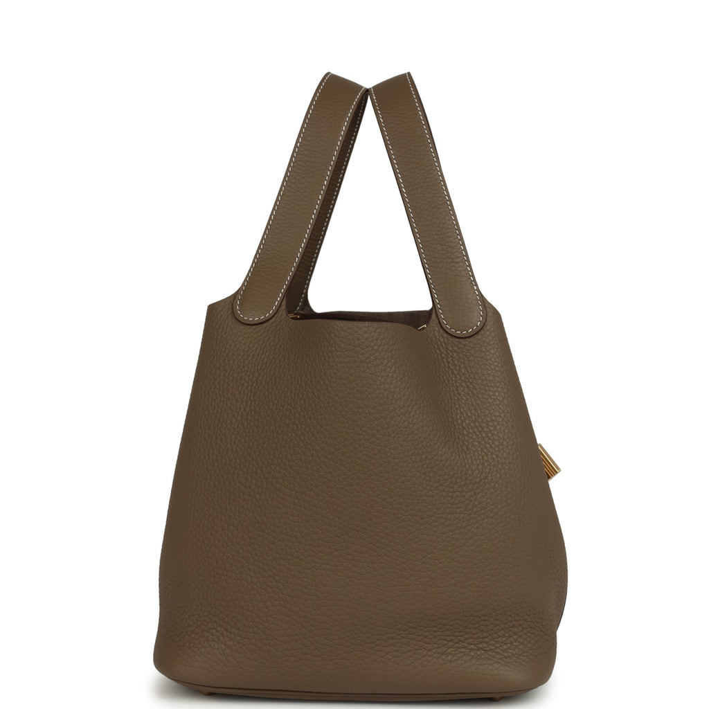 Hermes Picotin Lock 22 Etoupe Clemence Gold Hardware