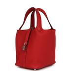 Hermes Picotin Lock 18 Vermillion Clemence Palladium Hardware