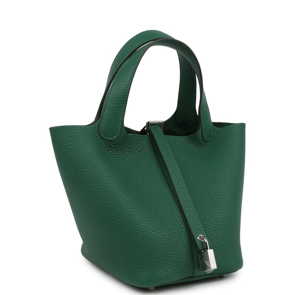 Hermes Picotin Lock 18 Vert Moyen Clemence Palladium Hardware