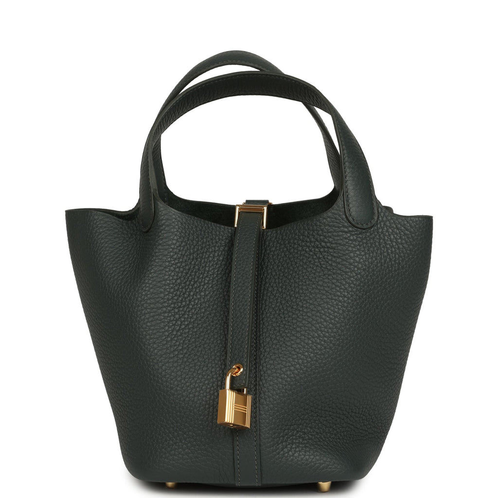 Hermes Picotin Lock 18 Vert Mangrove Clemence Gold Hardware