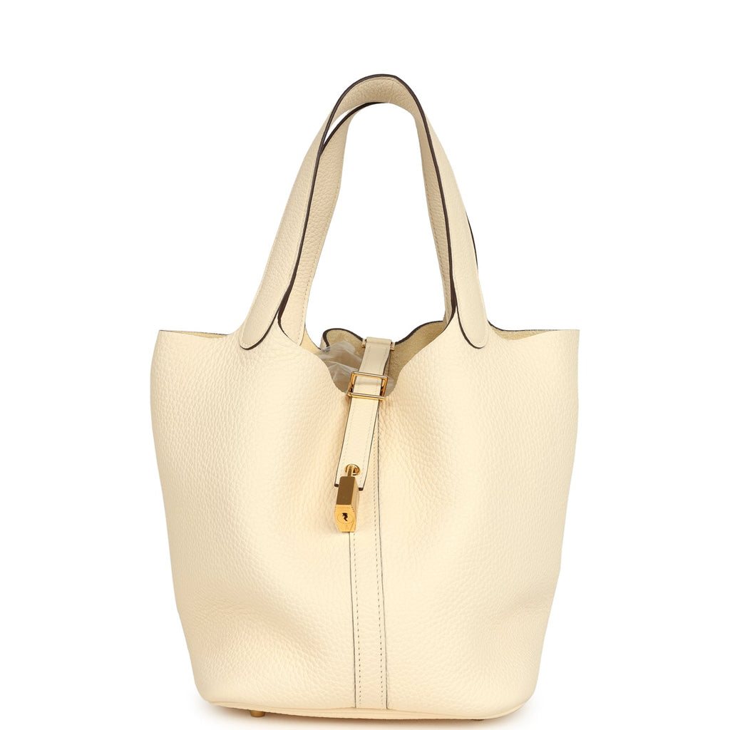 Pre-owned Hermes Picotin Lock 22 Nata Clemence Gold Hardware