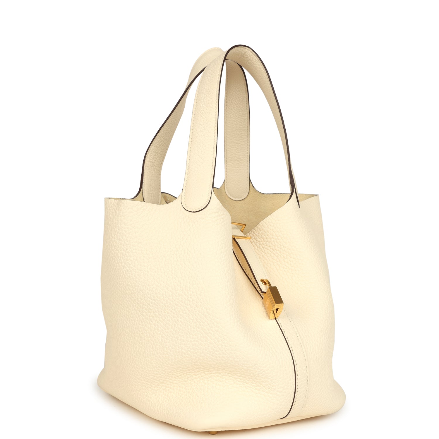 Pre-owned Hermes Picotin Lock 22 Nata Clemence Gold Hardware