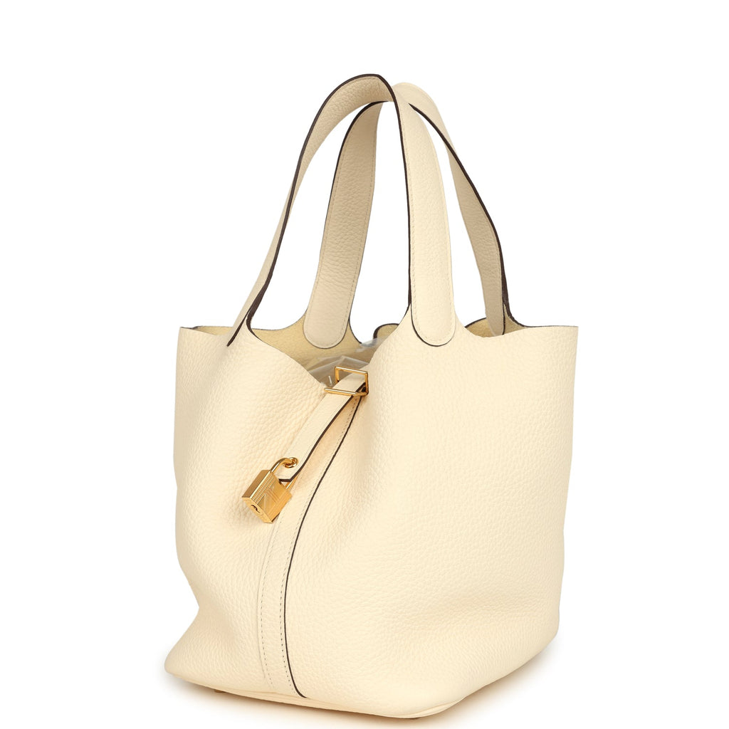 Pre-owned Hermes Picotin Lock 22 Nata Clemence Gold Hardware