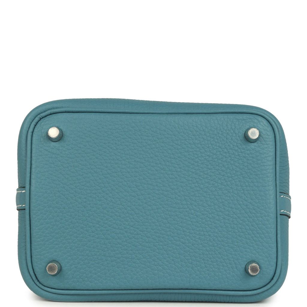 Hermes Picotin Lock 18 Blue Jean Clemence Palladium Hardware