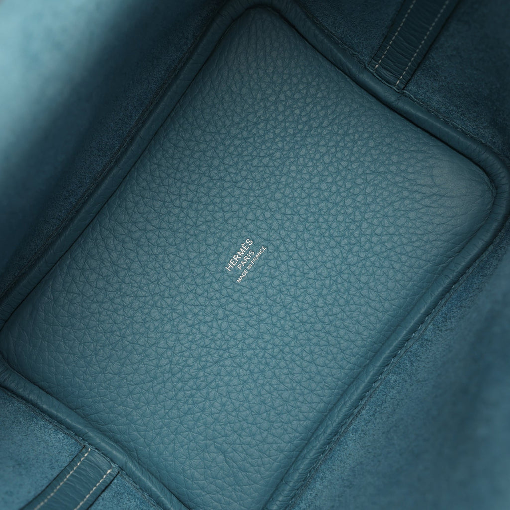 Hermes Picotin Lock 18 Blue Jean Clemence Palladium Hardware