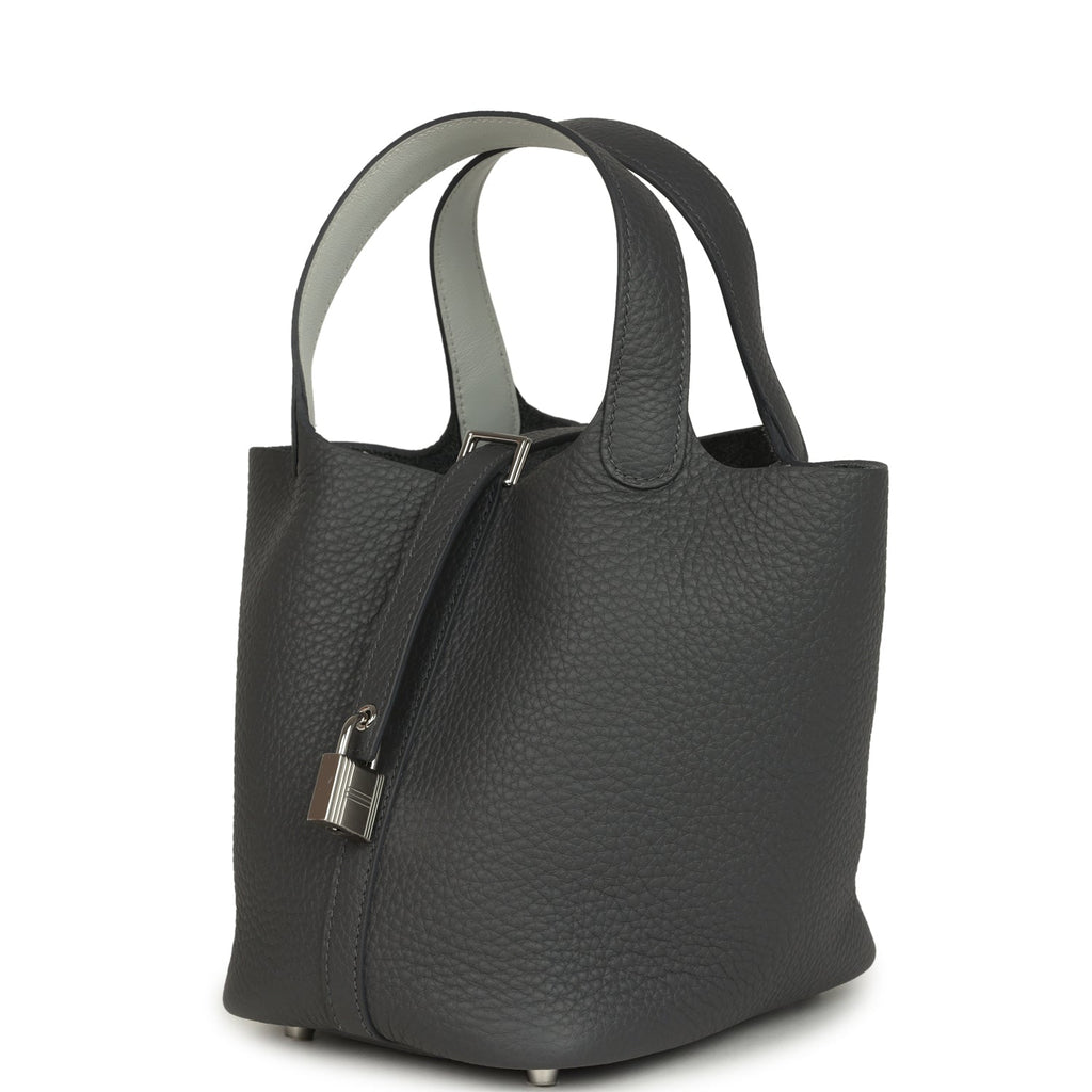 Hermes Picotin Lock Eclat 18 Ardoise Clemence and Gris Platine Swift Palladium Hardware