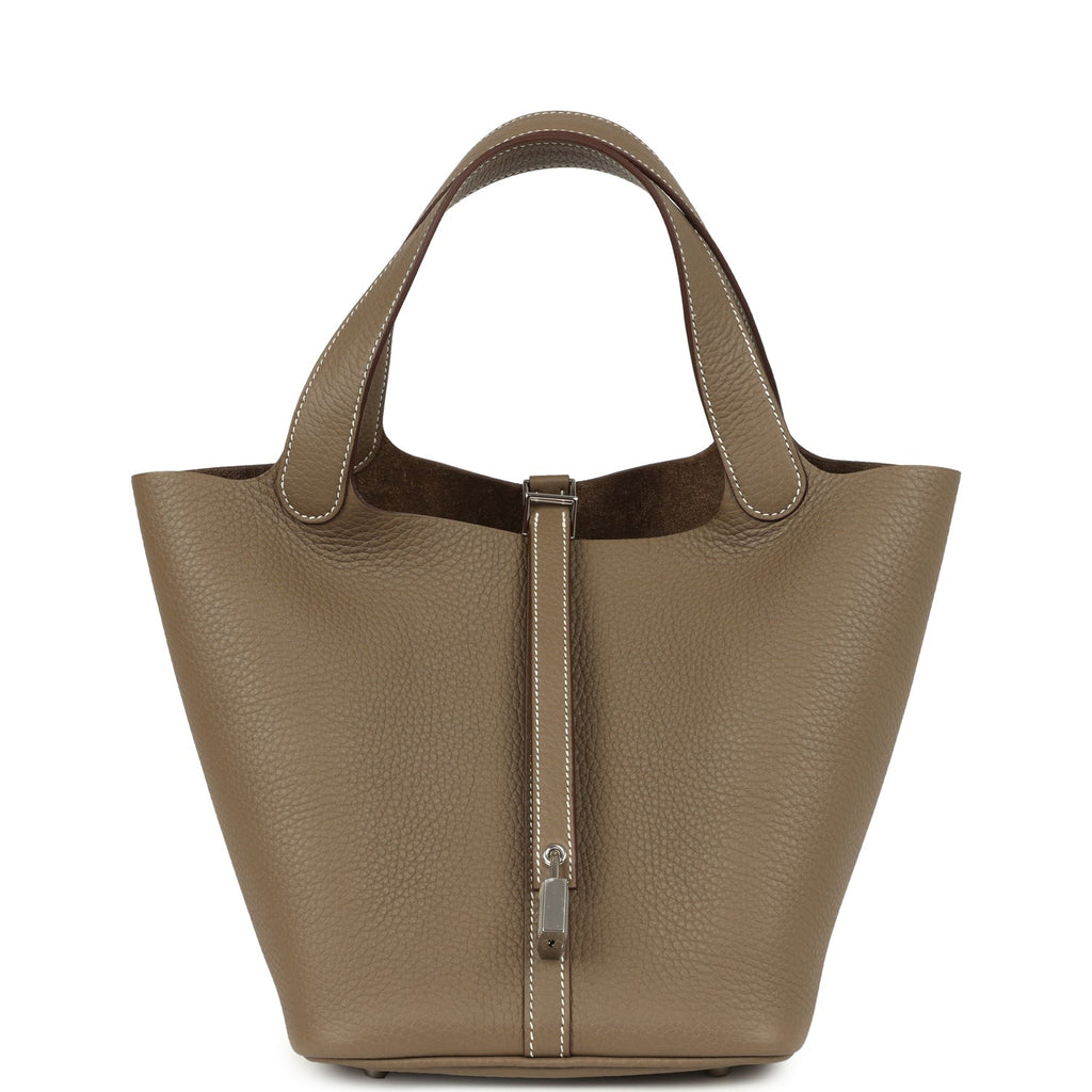 Hermes Picotin Lock 22 Etoupe Clemence Palladium Hardware