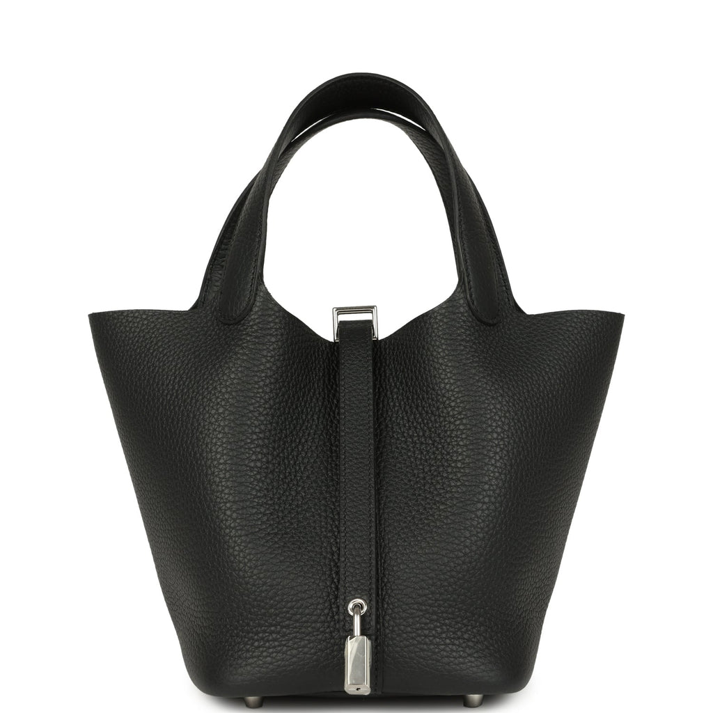 Hermes Picotin Lock 18 Black Clemence Palladium Hardware