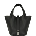 Hermes Picotin Lock 18 Black Clemence Palladium Hardware