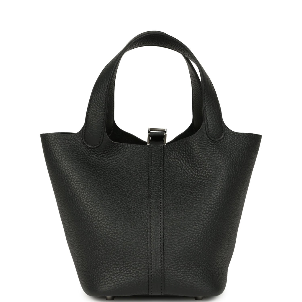 Hermes Picotin Lock 18 Black Clemence Palladium Hardware