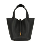 Hermes Picotin Lock 22 Black Clemence Gold Hardware
