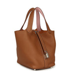 Hermes Picotin Lock 18 Eclat Gold and Rose Sakura Clemence Palladium Hardware