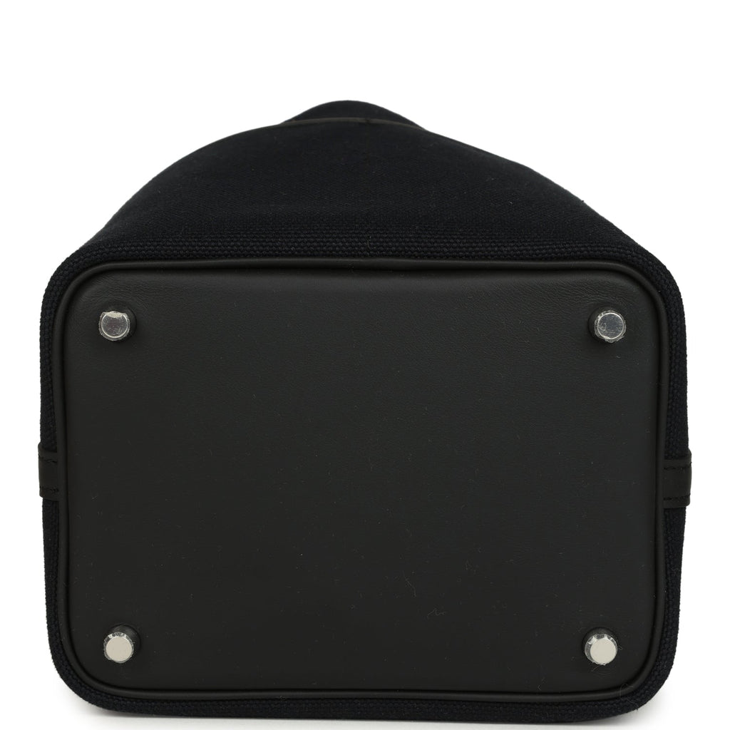 Hermes Picotin Cargo 18 Black Toile Goeland and Swift Palladium Hardware