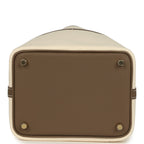 Hermes Picotin Cargo 18 Ecru Toile Canvas and Etoupe Swift Gold Hardware