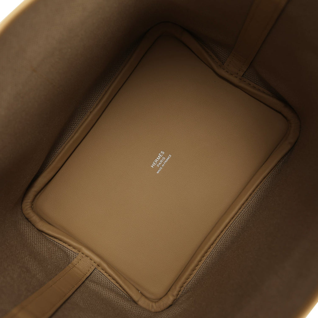 Hermes Picotin Cargo 18 Beiga Marfa Toile Canvas and Poussiere Swift Palladium Hardware