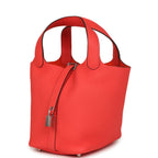 Hermes Picotin Lock 18 Rose Texas Clemence Palladium Hardware