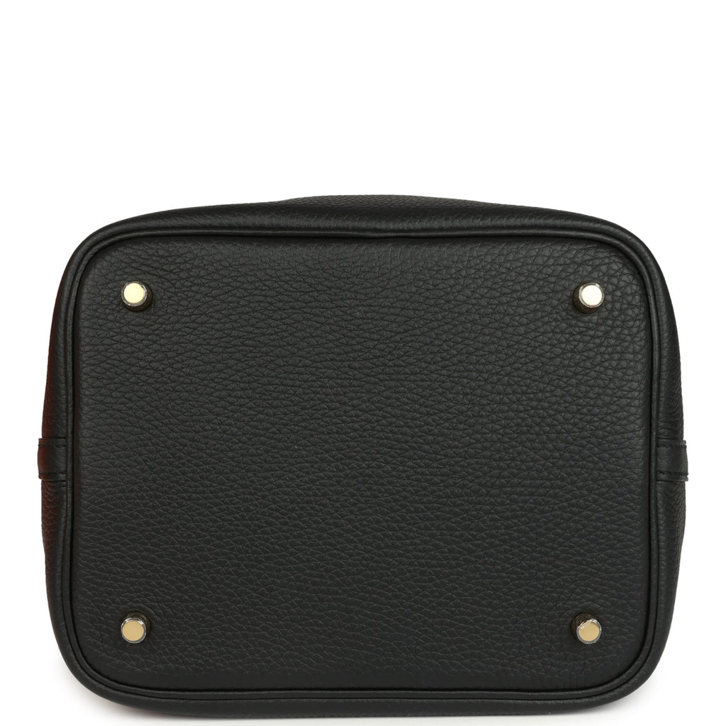 Hermes Picotin Lock 22 Black Clemence Gold Hardware