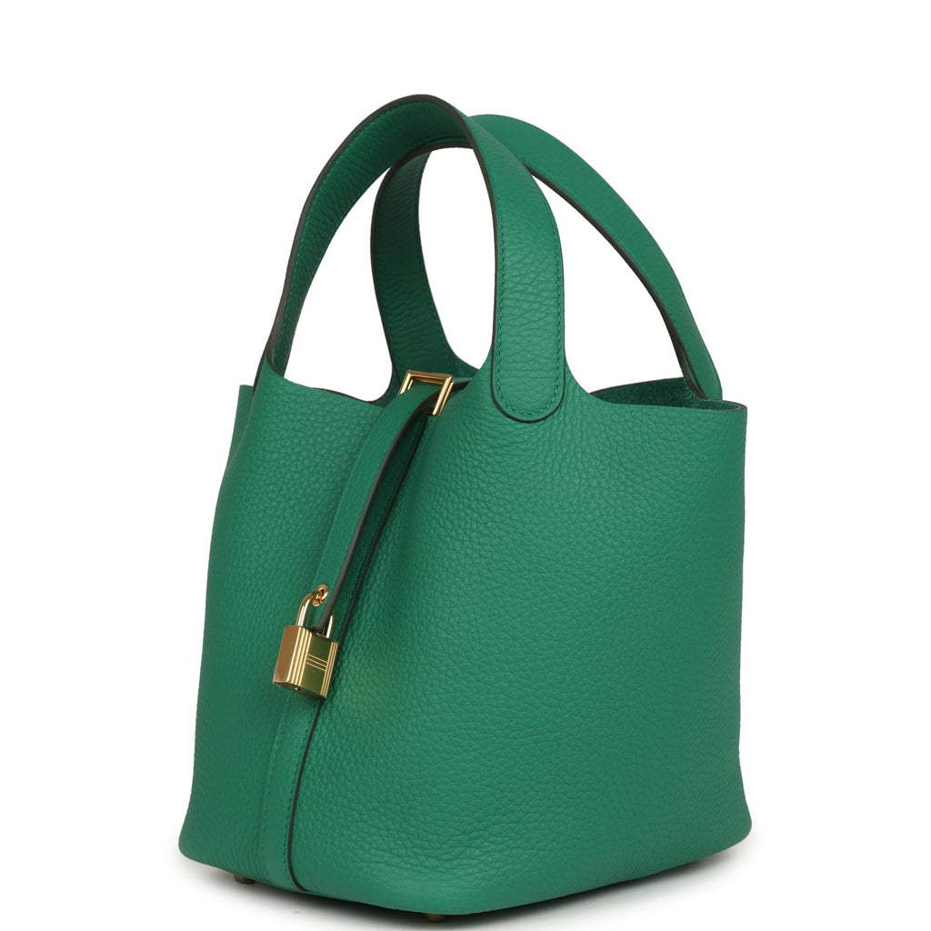 Hermes Picotin Lock 18 Vert Vertigo Clemence Gold Hardware
