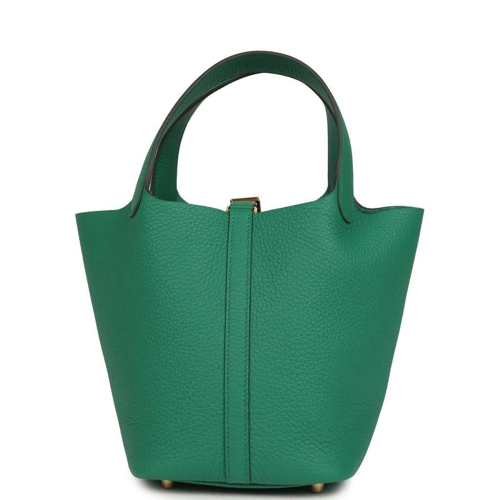 Hermes Picotin Lock 18 Vert Vertigo Clemence Gold Hardware