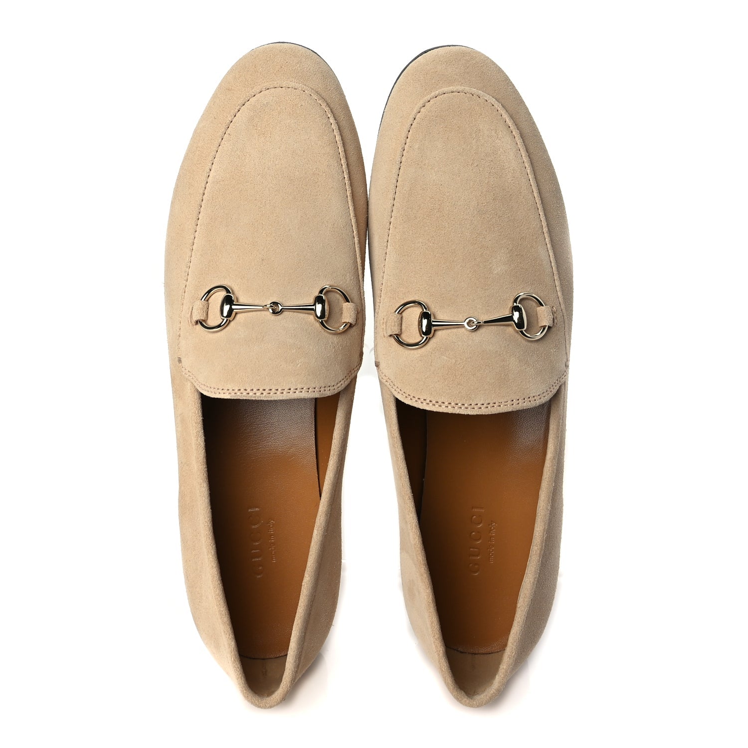 Gucci Suede Horsebit Womens Jordaan Loafers 39 Pink Sand