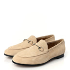 Gucci Suede Horsebit Womens Jordaan Loafers 39 Pink Sand