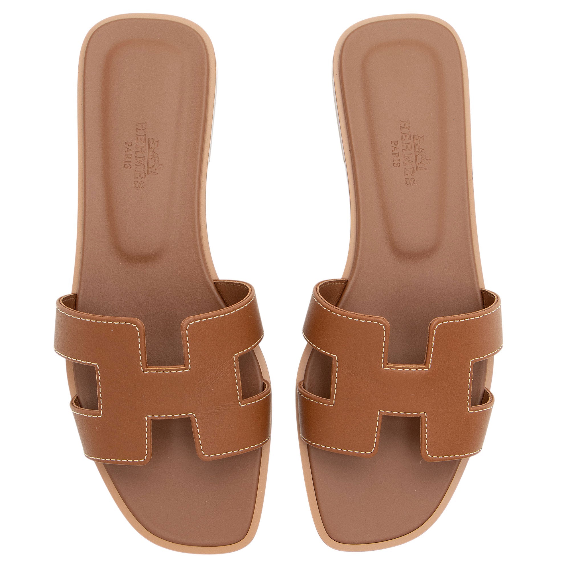Hermes Box Calfskin Oran Sandal - Size 6.5 / 36.5