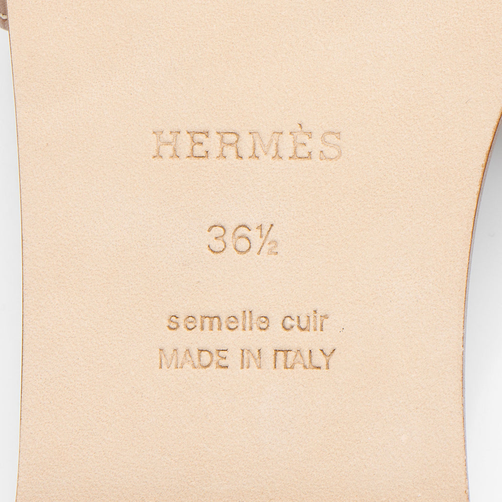Hermes Box Calfskin Oran Sandal - Size 6.5 / 36.5