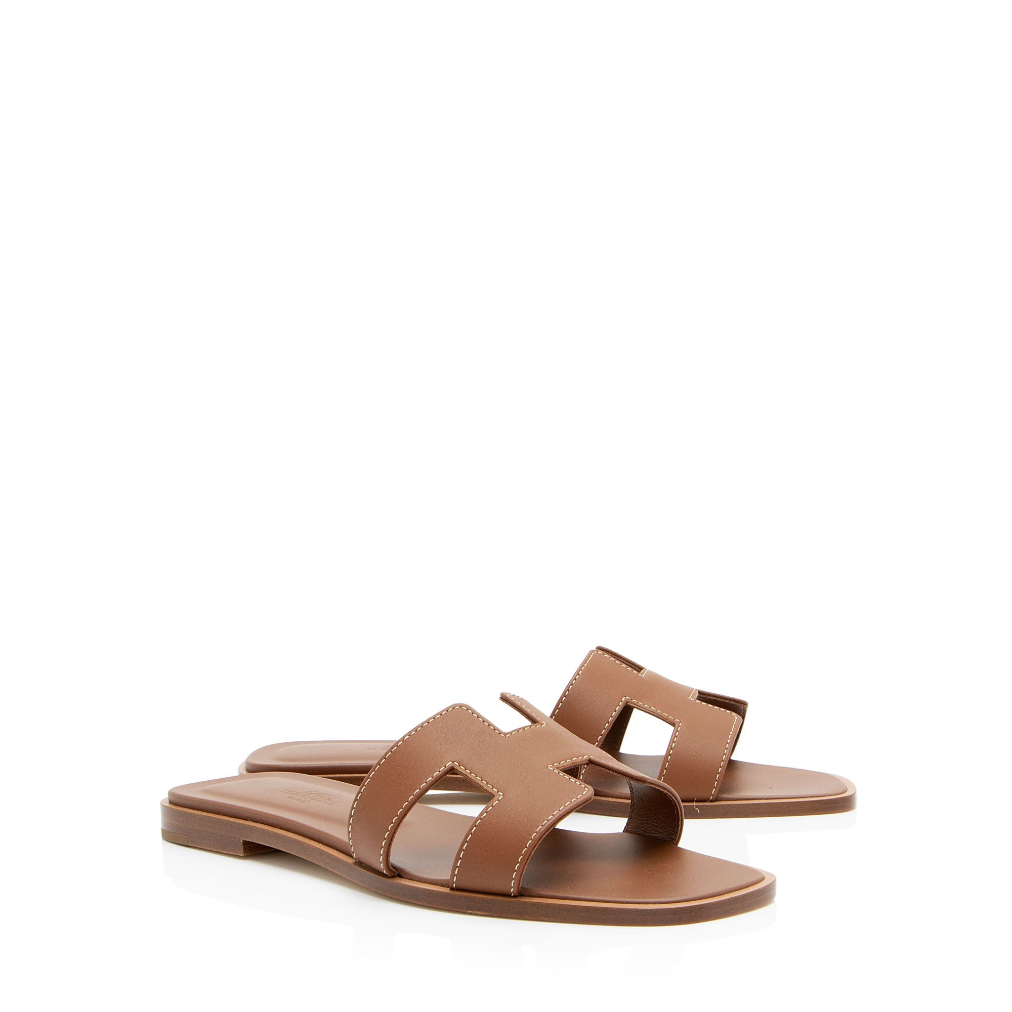 Hermes Box Calfskin Oran Sandal - Size 6.5 / 36.5