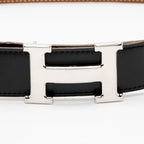 Hermes Box Calfskin Togo Leather 32mm Reversible H Belt - Size 34 / 85