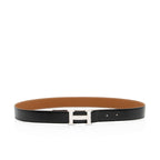 Hermes Box Calfskin Togo Leather 32mm Reversible H Belt - Size 34 / 85