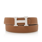 Hermes Box Togo Calfskin H Striee Reversible Belt - Size 42 / 100 (SHF-22294)