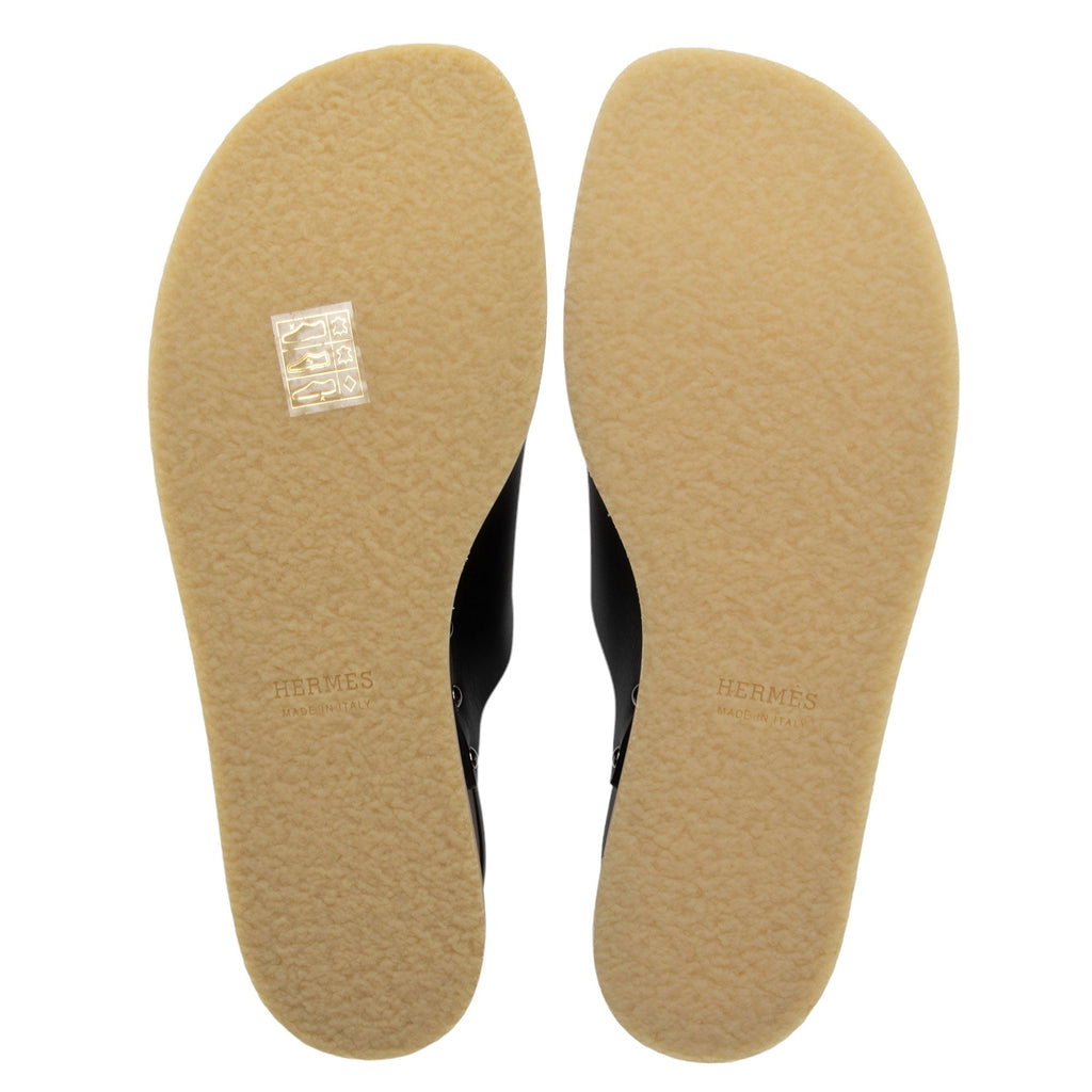 Hermes Calfskin Ellipse Sandals - Size 8 / 38 (SHF-lzukCG)