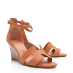 Hermes Calfskin Legend Wedge Sandals - Size 9.5 / 39.5 (SHF-23135)