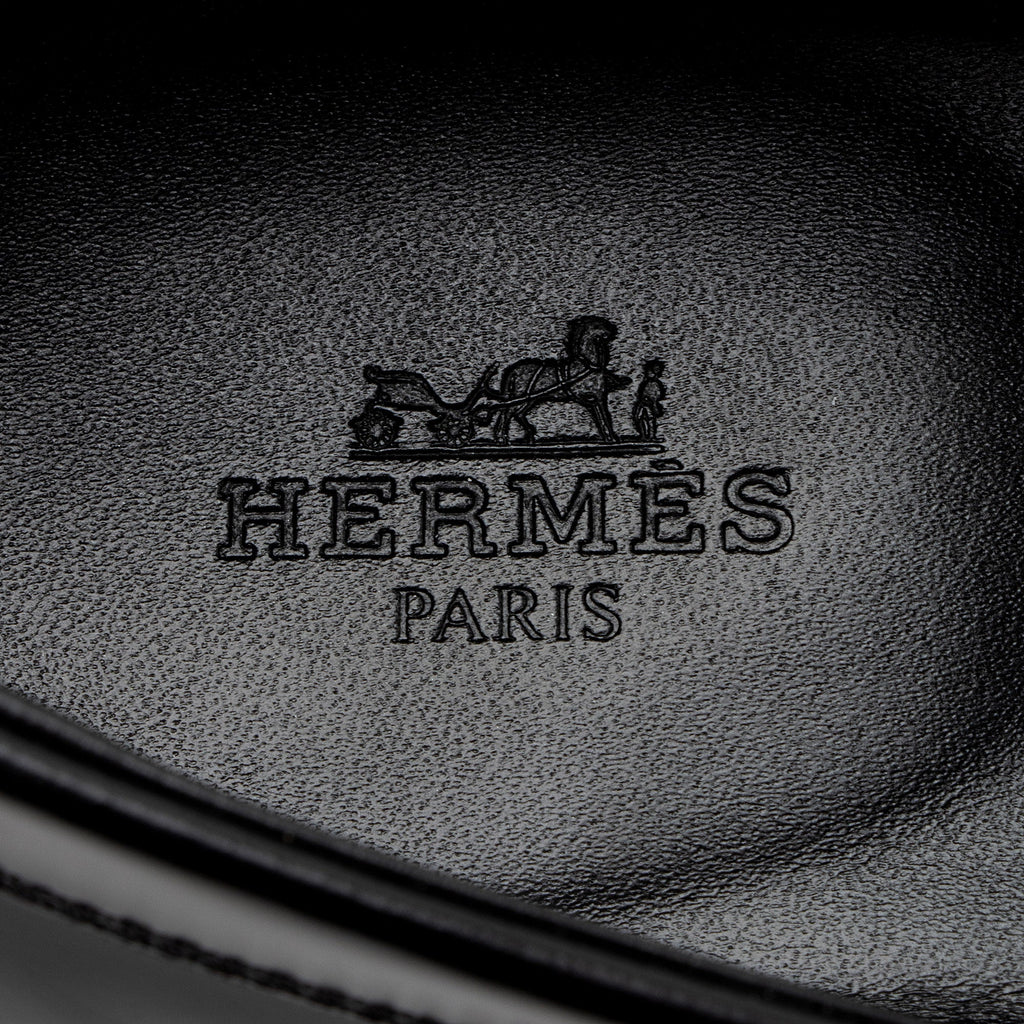 Hermes Calfskin Studded Fringe Destin Loafers - Size 7 / 37