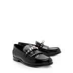Hermes Calfskin Studded Fringe Destin Loafers - Size 7 / 37