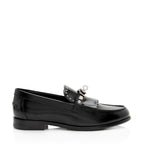 Hermes Calfskin Studded Fringe Destin Loafers - Size 7 / 37