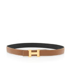 Hermes Vintage Box Calfskin Epsom Leather 24mm Reversible H Belt - Size 28 / 70 (SHF-eXz430)