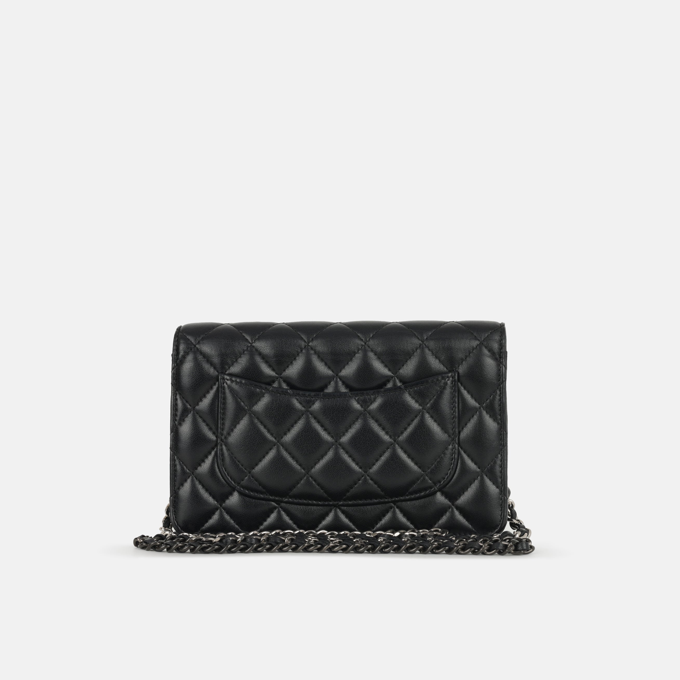 Chanel Seasonal Wallet On Chain - Black Lambskin | Silver Hardware